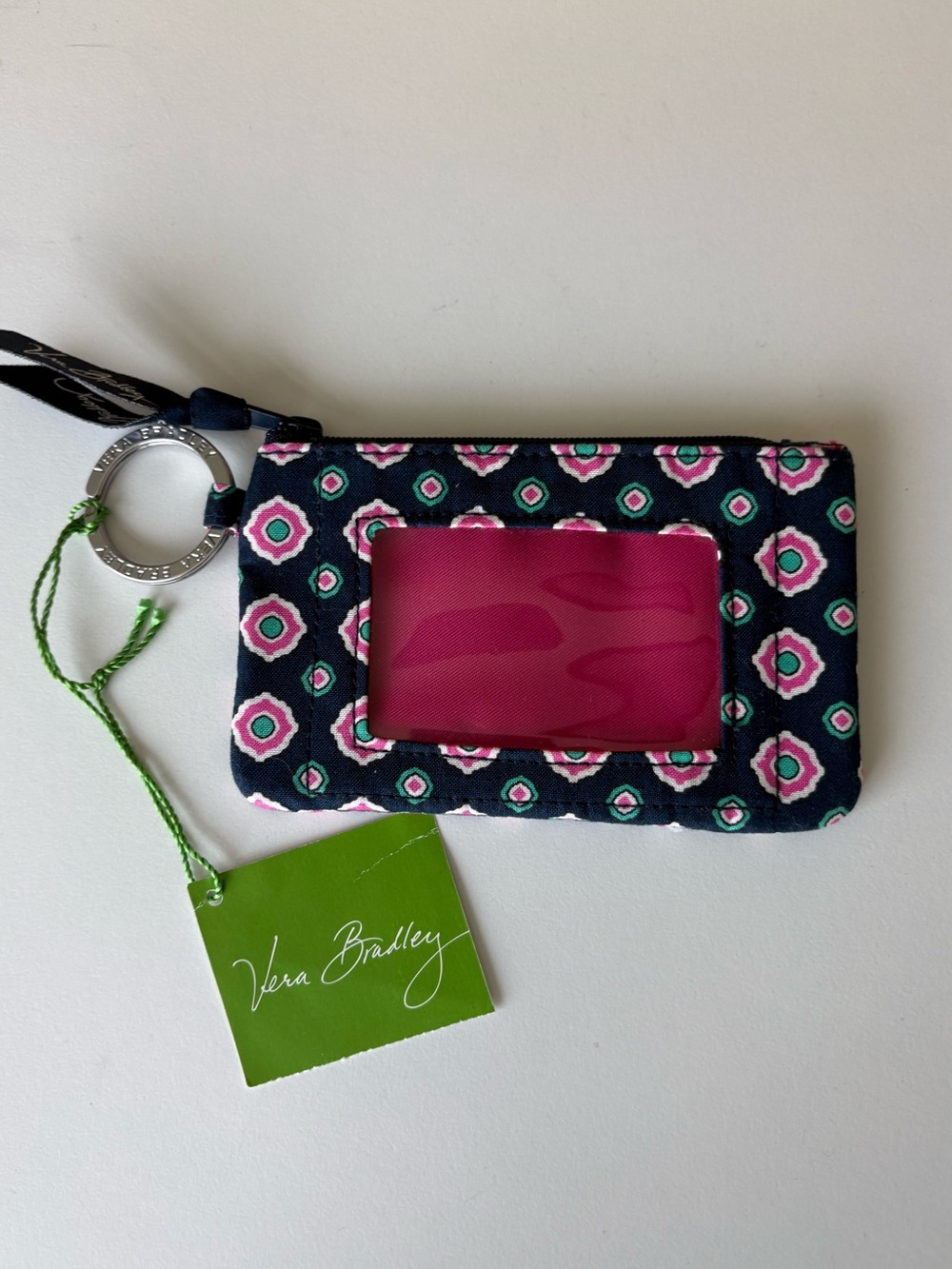 Vera Bradley Petal Dots Zip ID case NWT